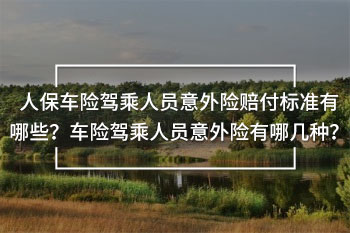 人保车险驾乘人员意外险